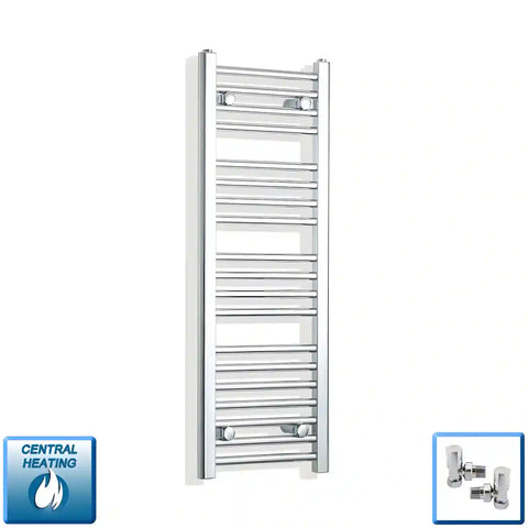 Sèche-serviettes chromé 300 mm de largeur · Chauffage central