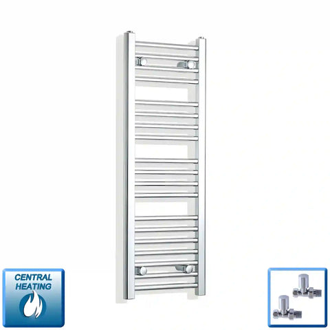 Sèche-serviettes chromé 300 mm de largeur · Chauffage central
