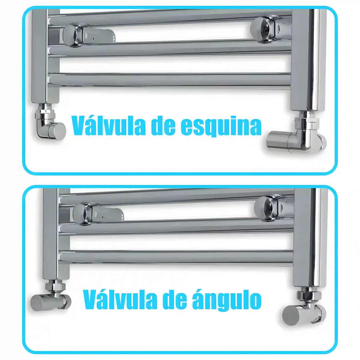 Sèche-serviettes chromé 600 mm de largeur · Chauffage central