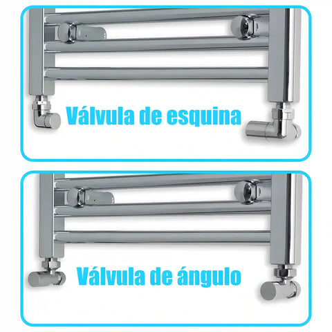 Sèche-serviettes chromé 600 mm de largeur · Chauffage central