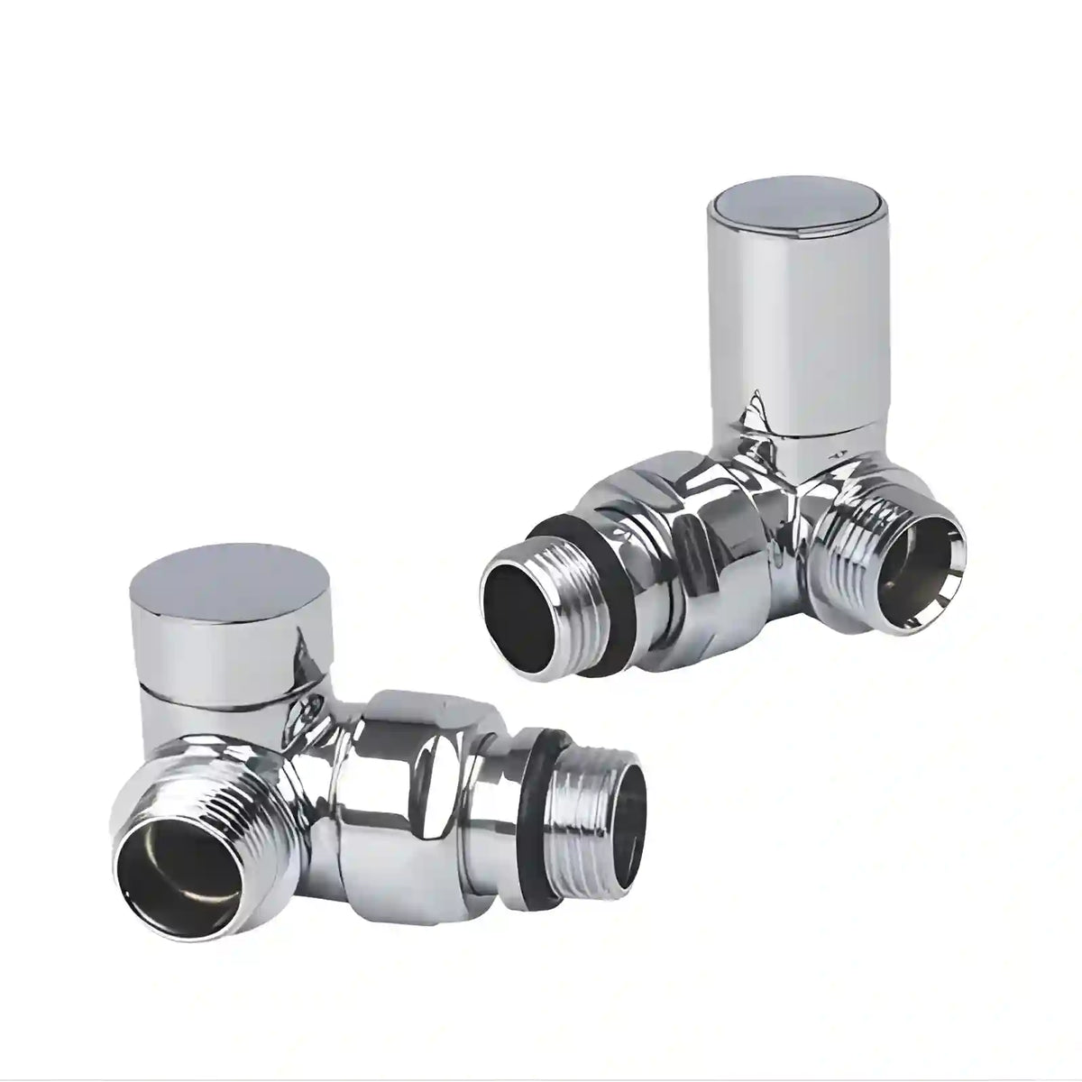 Válvula de esquina cromado para radiador toallero — par 1/2" BSP