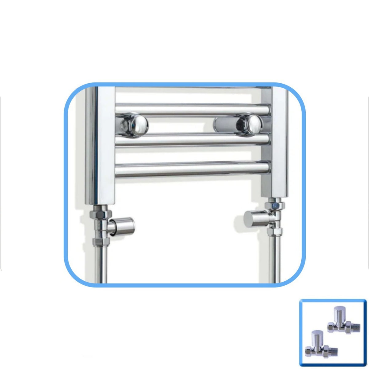 Sèche-serviettes chromé 400 mm de largeur · Chauffage central