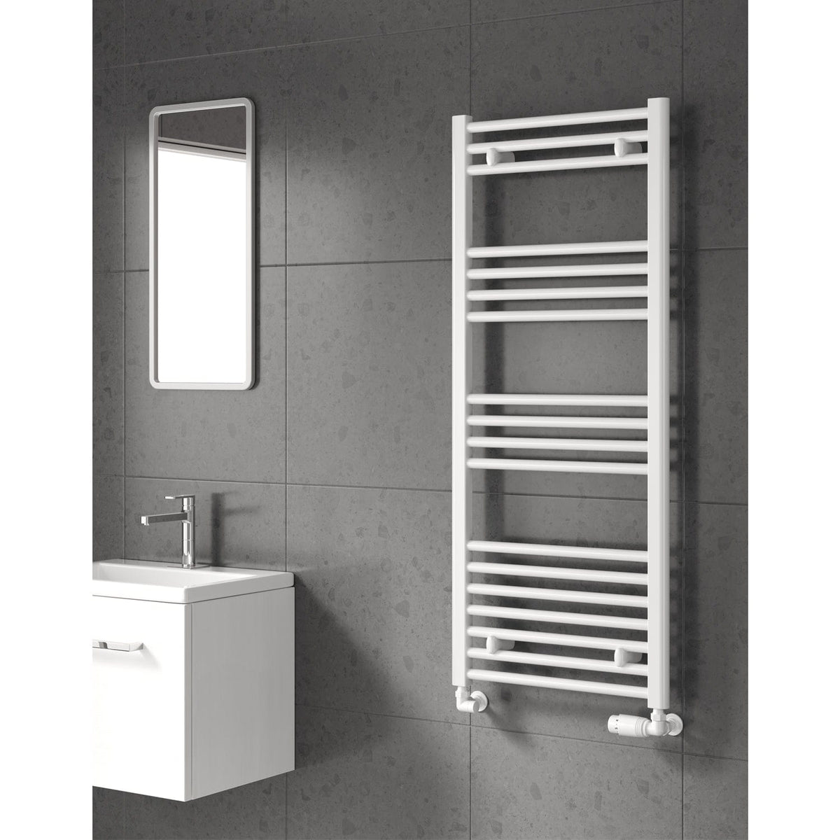 Sèche-serviettes blanc 500 mm de largeur · Chauffage central
