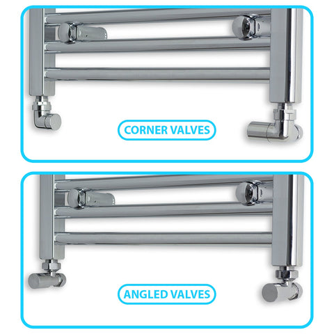 Radiador Toallas Cromo 300mm de Ancho Calefacción Central - detalle de válvula