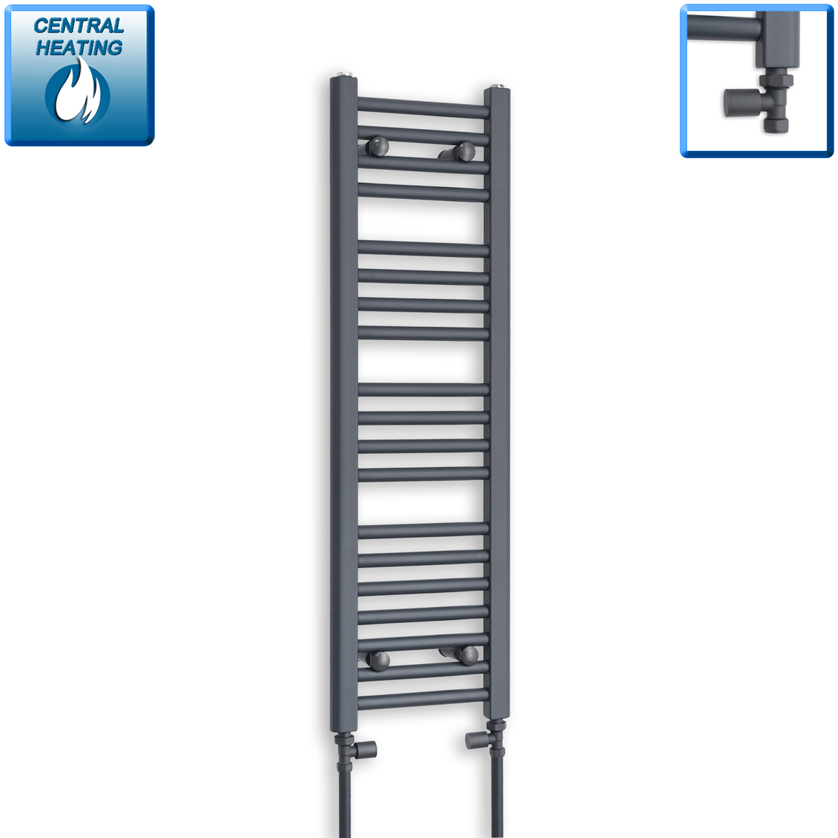 Sèche-serviettes anthracite 300 mm de largeur · Chauffage central