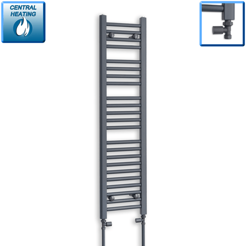 Sèche-serviettes anthracite 300 mm de largeur · Chauffage central