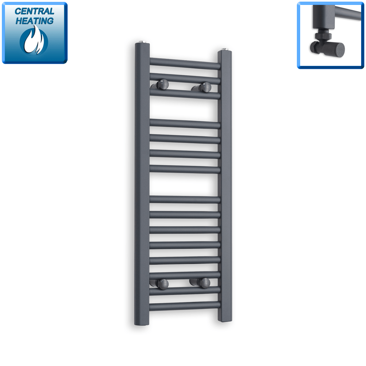 Sèche-serviettes anthracite 300 mm de largeur · Chauffage central