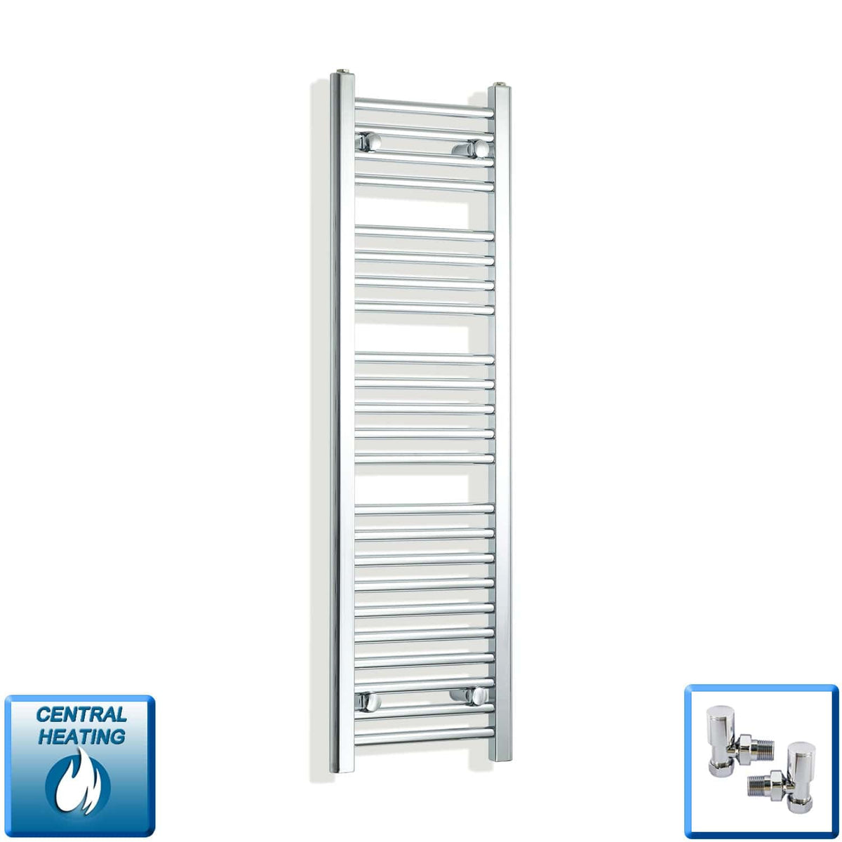 Sèche-serviettes chromé 300 mm de largeur · Chauffage central