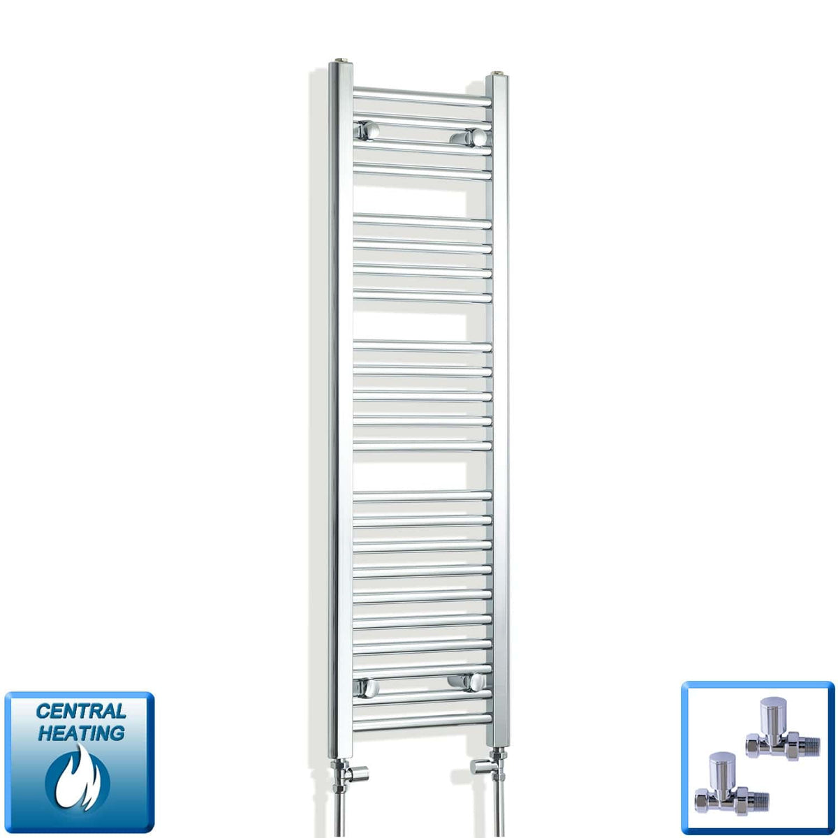 Sèche-serviettes chromé 300 mm de largeur · Chauffage central