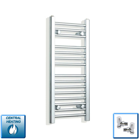 Sèche-serviettes chromé 300 mm de largeur · Chauffage central