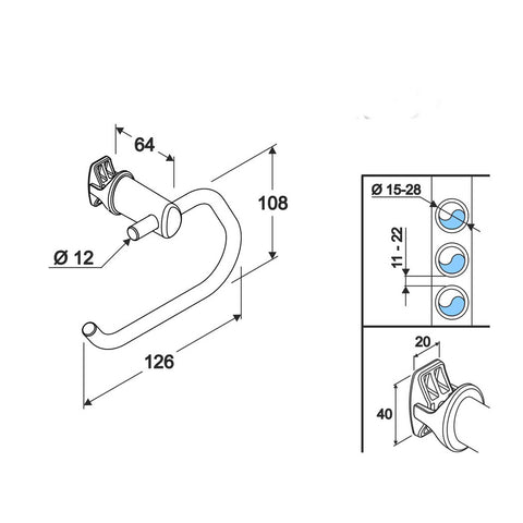 Soporte de Papel Higiénico Para Radiadores Toalleros